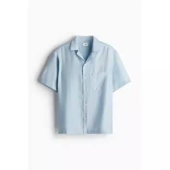 Рубашка HM Regular Fit из смеси лиоцелла, голубая