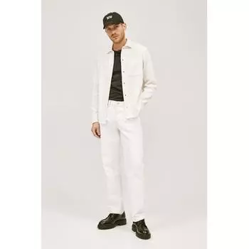 Рубашка HM Regular Fit с вафельной текстурой кремового цвета