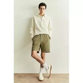 Рубашка HM Regular fit с вафельной текстурой, цвет хаки, зеленый