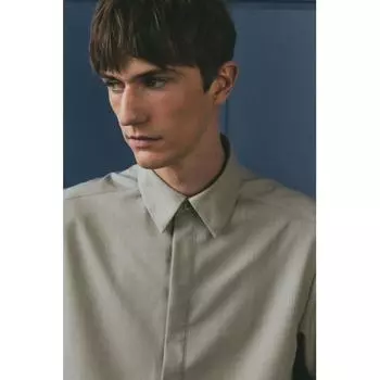 Рубашка HM Regular Fit серого цвета XS