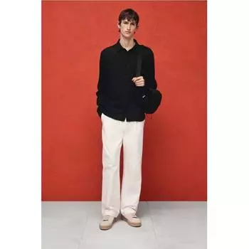 Рубашка HM Regular Fit Waffle Textured, цвет темно-синий XS