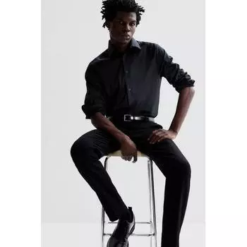 Рубашка HM slim fit черная XS