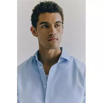 Рубашка HM Slim Fit светло-голубая XS