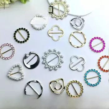 Рубашка и шарф с пряжкой из жемчужно-ромбовидной фактуры высшего качества K round pearls