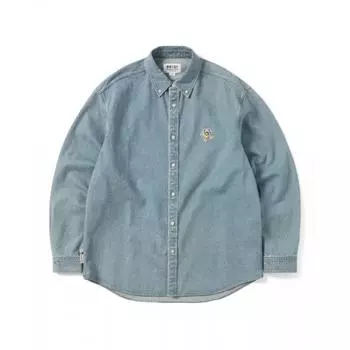 Рубашка из джинсовой ткани Gd Washed, светло-голубая S