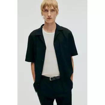Рубашка HM Regular Fit Textured Weave cAMP черная XS