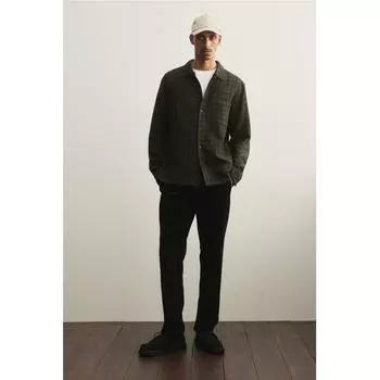 Рубашка из хлопка HM Regular Fit, темно-зеленая клетка XS