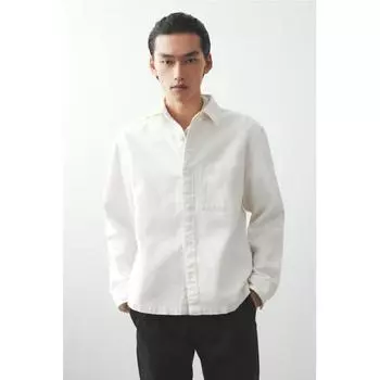 Рубашка из хлопкового твила HM Regular Fit белая XS