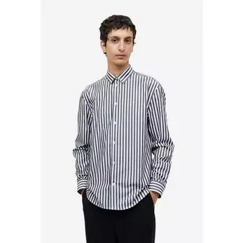 Рубашка из поплина H&M Regular Fit Темно-серая полоска 1170739005