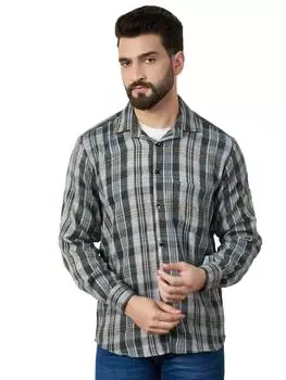 Рубашка из серой фланелевой ткани из 100% хлопка с накладным карманом, длинные рукава, плотность 180 г/м S серый