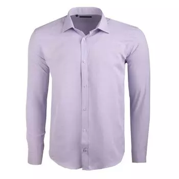 Рубашка из смесового льна сиреневого цвета Мужское TED LAPIDUS 39/40 пастельный фиолетовый