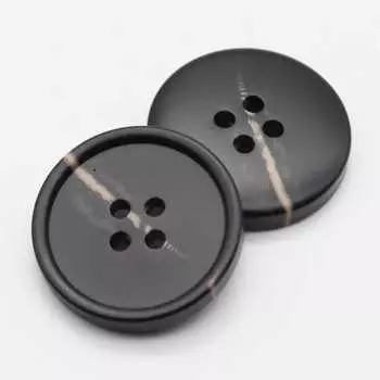 Рубашка из высококачественной смолы с пряжкой Тренчкот Костюм с пряжкой Брюки из кашемирового шерстяного пальто с пряжкой Матовые изысканные пуговицы Daquan 24L = 15.0MM * -Round * Black Pattern Buckle