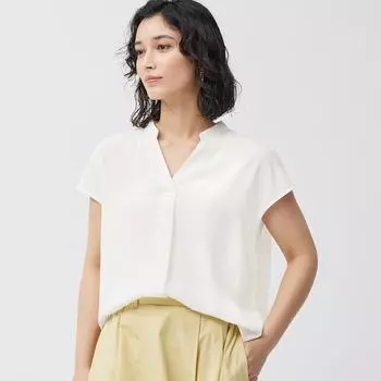 Рубашка-кипер с драпировкой GU by Uniqlo с короткими рукавами