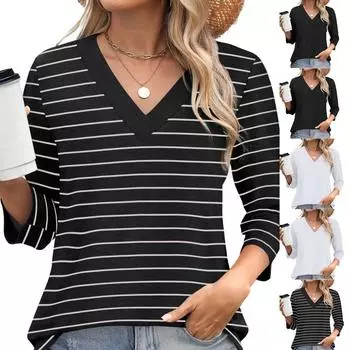 Рубашка ко Дню Святого Патрика для женщин Женские рубашки и блузки Женские рубашки ко Дню Святого Патрика Рукав 3/4 Пуловеры Повседневные топы L чёрный