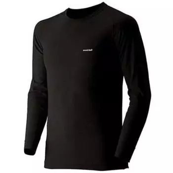 Рубашка Montbell Geoline с круглым вырезом, черная, длина 180 см. Мужской (BK)/XL чёрный