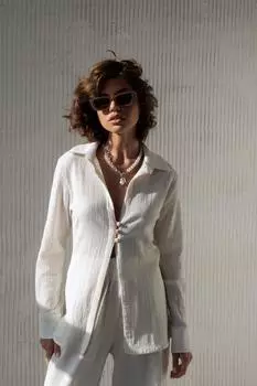 Рубашка Morrow цвета экрю с деревянными пуговицами