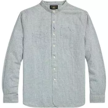 Рубашка мужская Polo Ralph Lauren в клетку со стойкой воротником на пуговицах, с длинным рукавом, синяя MNRRWOV16820360-101 S