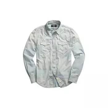 Рубашка мужская Polo Ralph Lauren Washed Casual однобортная, синяя MNRRWOV16820096-400 S