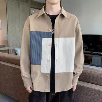 Рубашка мужская с длинным рукавом, новый модный бренд High Sense, осенний топ, повседневная верхняя рубашка, мужская весна и осень M чёрный