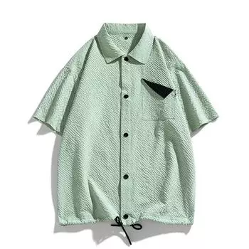 Рубашка мужская свободная и нишевая мужская рубашка оверсайз со складками 8XL