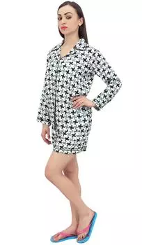 Рубашка на пуговицах с геометрическим принтом Bimba и шорты с эластичной резинкой на талии, комплект из 2 предметов - 14 чёрный