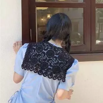 Рубашка-обертка Солнцезащитный трикотажный платок Блузка Плечи Поддельный воротник Женский шарф Шарфы в корейском стиле абрикосовый