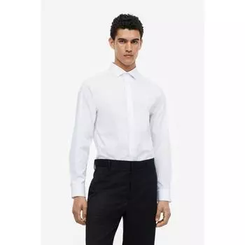 Рубашка облегающего кроя HM Stretch белая 0841808001 XSEUR XSS