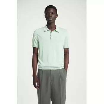 Рубашка-поло COS Japan из шелкового трикотажа mint green/M