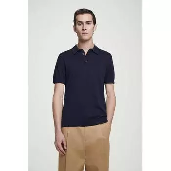 Рубашка-поло COS Japan из шелкового трикотажа navy/M