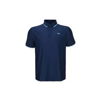 Рубашка поло для гольфа Playoff Pique Under Armour, классический крой, мужские топы прямого кроя, темно-синие 1345459-409 S