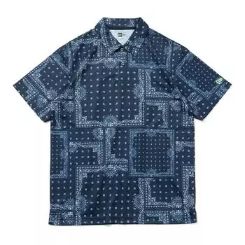 Рубашка поло для гольфа с узором бандана темно-синяя M GF SS TC PL BANDANA ALLOVER NVY [New Era]