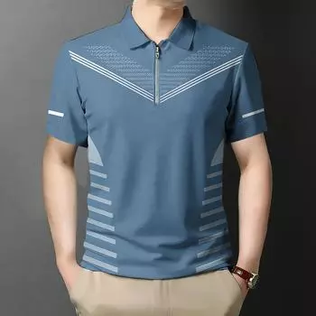 Рубашка поло для мужчин на молнии, повседневная, универсальная, для работы, базовая, мужская S