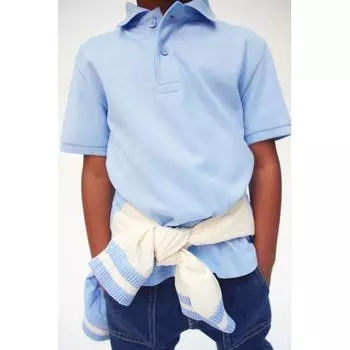 Рубашка поло HM Cotton Pique светло-голубого цвета