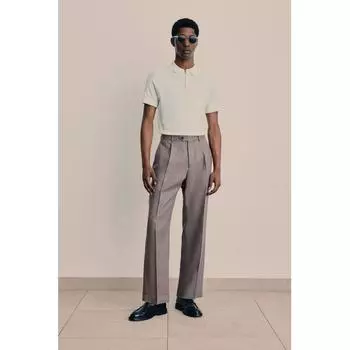 Рубашка поло HM Muscle Fit кремового цвета XS