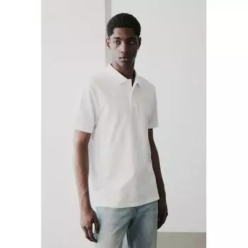 Рубашка поло HM Regular Fit Pique белая XS