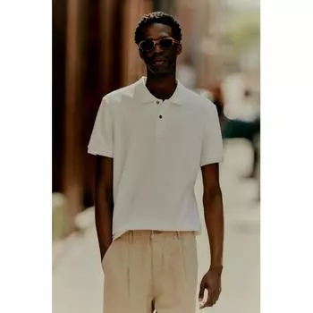 Рубашка поло HM slim fit белая XS