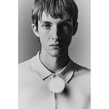 Рубашка поло HM slim fit белая XS