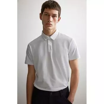 Рубашка поло HM slim fit белая XS