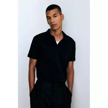 Рубашка поло HM slim fit черная XS