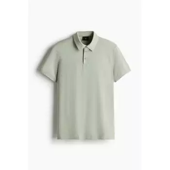 Рубашка поло HM slim Fit, цвет зеленый XS