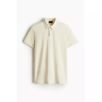 Рубашка поло HM slim fit светло-бежевого цвета XS