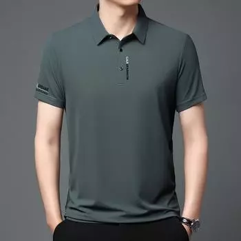 Рубашка поло Мужская футболка Деловая повседневная Тонкая дышащая лацкан с коротким рукавом M