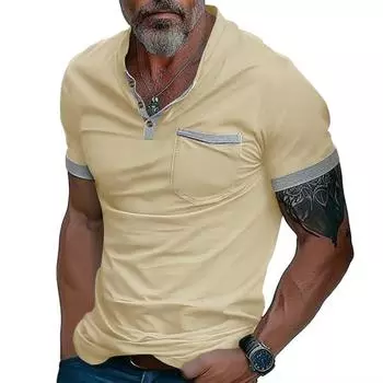 Рубашка поло мужская летняя однотонная футболка с воротником-стойкой и карманом (Мужской) S белый