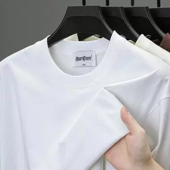 Рубашка поло, однотонная футболка с короткими рукавами и круглым вырезом сверху и снизу M