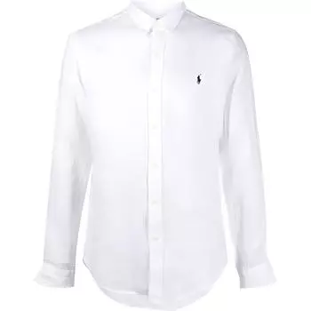 Рубашка Polo Ralph Lauren с вышивкой на пуговицах и длинным рукавом, мужские рубашки, белая 710829443-002 L