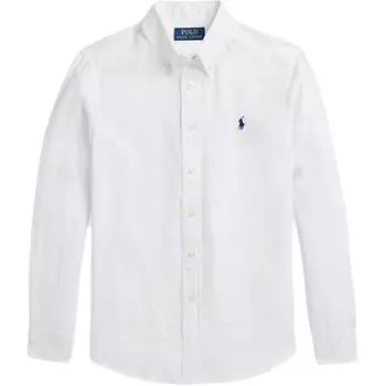 Рубашка Polo Ralph Lauren Ss25 Детская Логотип Бренда Длинный Рукав Однобортная Белая Детские рубашки CWPOWOVY6820544-100 S