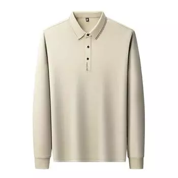 Рубашка поло с длинными рукавами для мужчин, весенняя, новая, корейский стиль, модная, тонкая, повседневная, однотонная, с лацканами, мужская рубашка-поло, верхняя часть M