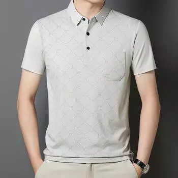 Рубашка поло с коротким рукавом, дышащая, средняя, мужская футболка с лацканами, нижняя часть рубашки M