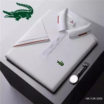 Рубашка-поло с вышивкой из ледяного ионного волокна, весна/лето 2024, с воротником-поло для отвода влаги и охлаждения L серебряный