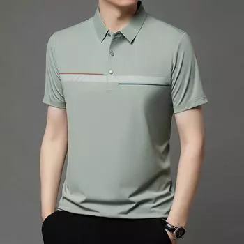 Рубашка поло, удобная, дышащая, крутая, мужская, с отворотом, с коротким рукавом, повседневная футболка M